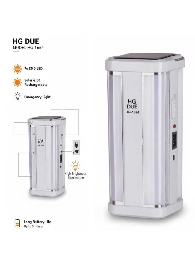 مصباح HG DUE HG-1664 LED محمول قابل للشحن بسطوع قوي للطوارئ والتخييم - Image 5