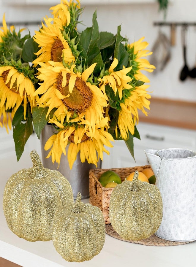 وينلين مجموعة وينلين من 12 قطعة من القرع الصناعي اللامع بلون الشمبانيا، قرع صغير مزخرف، قرع حصاد، قرع إسفنجي، مناسب لفصل الخريف، حفلات الزفاف، حفلات استقبال المولود، عيد الشكر، الهالوين، حفلات الأعياد، ديكور طاولة المدفأة - Image 4