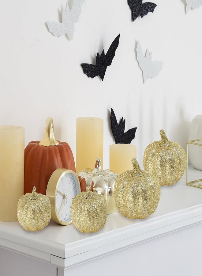 وينلين مجموعة وينلين من 12 قطعة من القرع الصناعي اللامع بلون الشمبانيا، قرع صغير مزخرف، قرع حصاد، قرع إسفنجي، مناسب لفصل الخريف، حفلات الزفاف، حفلات استقبال المولود، عيد الشكر، الهالوين، حفلات الأعياد، ديكور طاولة المدفأة - Image 5