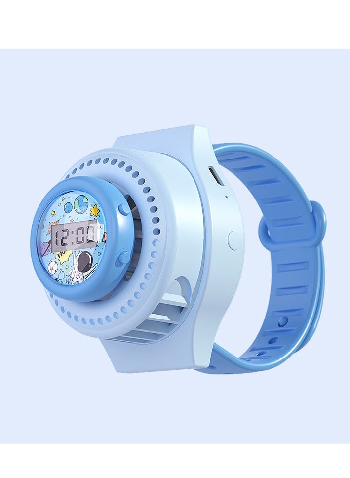 Loquat Cartoon Children Mini USB Watch Digital Timer Fan Gadgets Cool Portable Sports Fan USB Rechargeable Kids Watch Cooler - Image 1