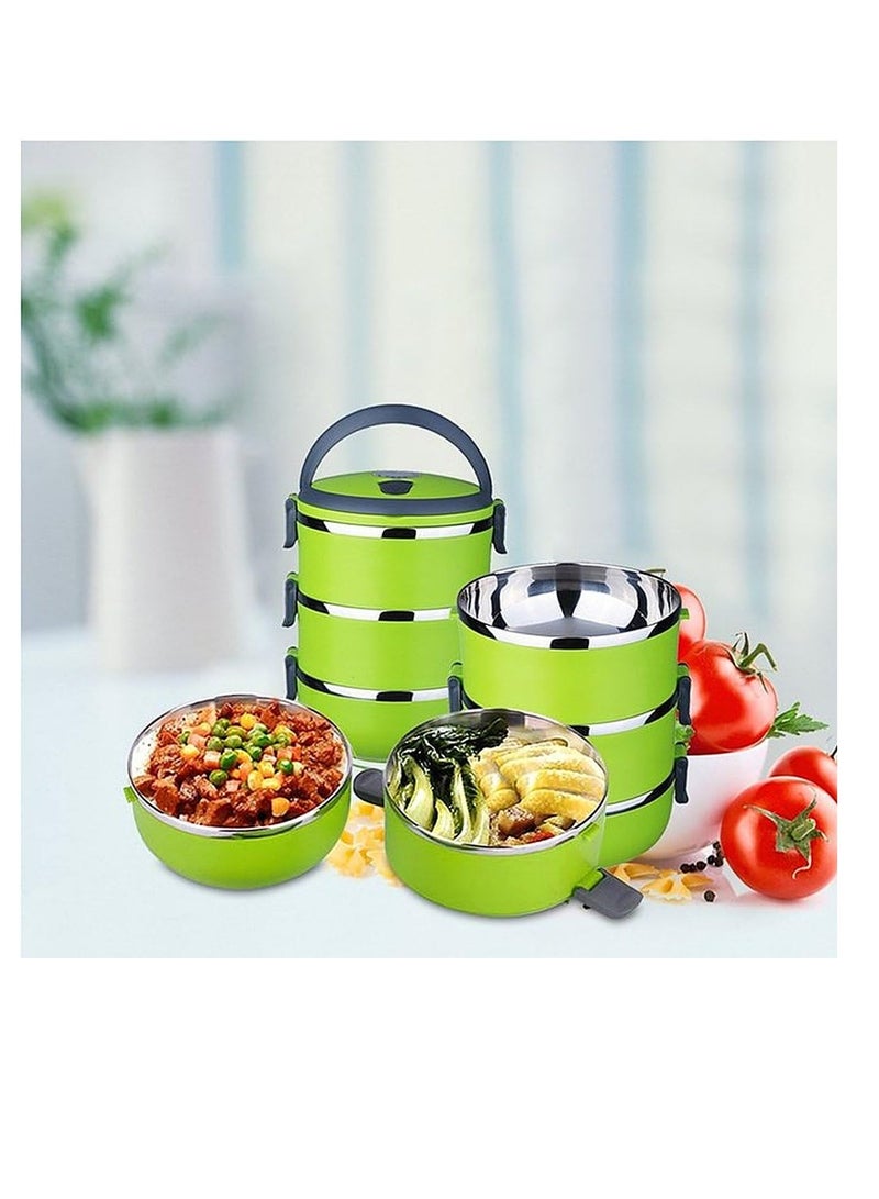 2.8 L Stainless Steel Lunch Box 4 Layers - Green  - Image 2