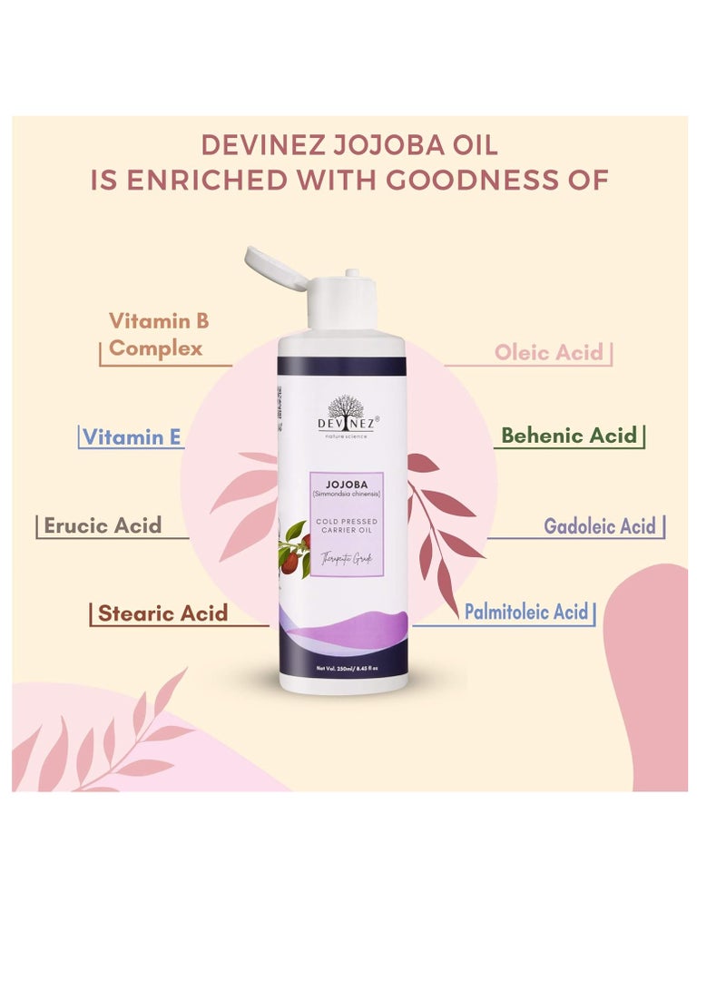 Devinez Jojoba Cold Pressed Oil, 250ml with Flip-Top Cap and Hair Applicator, 100% Pure, Natural& Undiluted Virgin Cold Pressed, Unrefined, Exceptional - Image 5