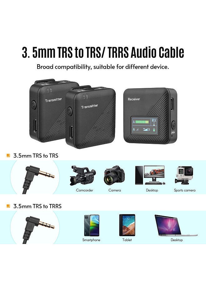 Generic - 2.4G Mini Wireless Lavalier Microphone System 2 Transmitters 1 Receiver Omnidirectional Mic with Storage Case for Camera Smartphone Vlog Video Recording Interview Streaming - Image 1
