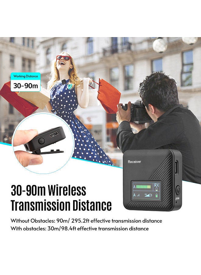 Generic - 2.4G Mini Wireless Lavalier Microphone System 2 Transmitters 1 Receiver Omnidirectional Mic with Storage Case for Camera Smartphone Vlog Video Recording Interview Streaming - Image 1