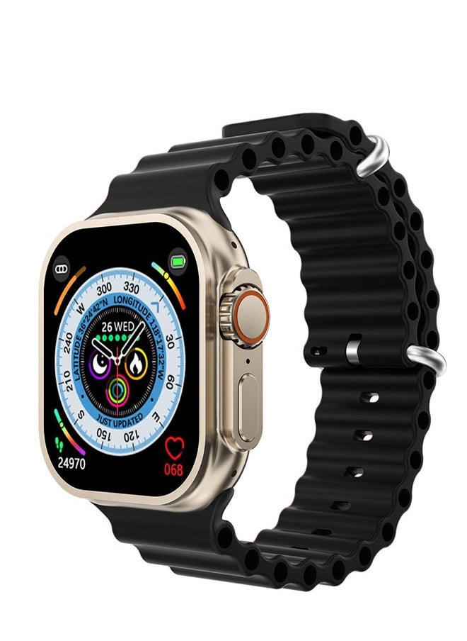 Generic i8 ULTRA MAX Smart Watch Series 8 With Full Screen Works With The Android And IOS System Quick Response With Calling Function Black  - Image 1