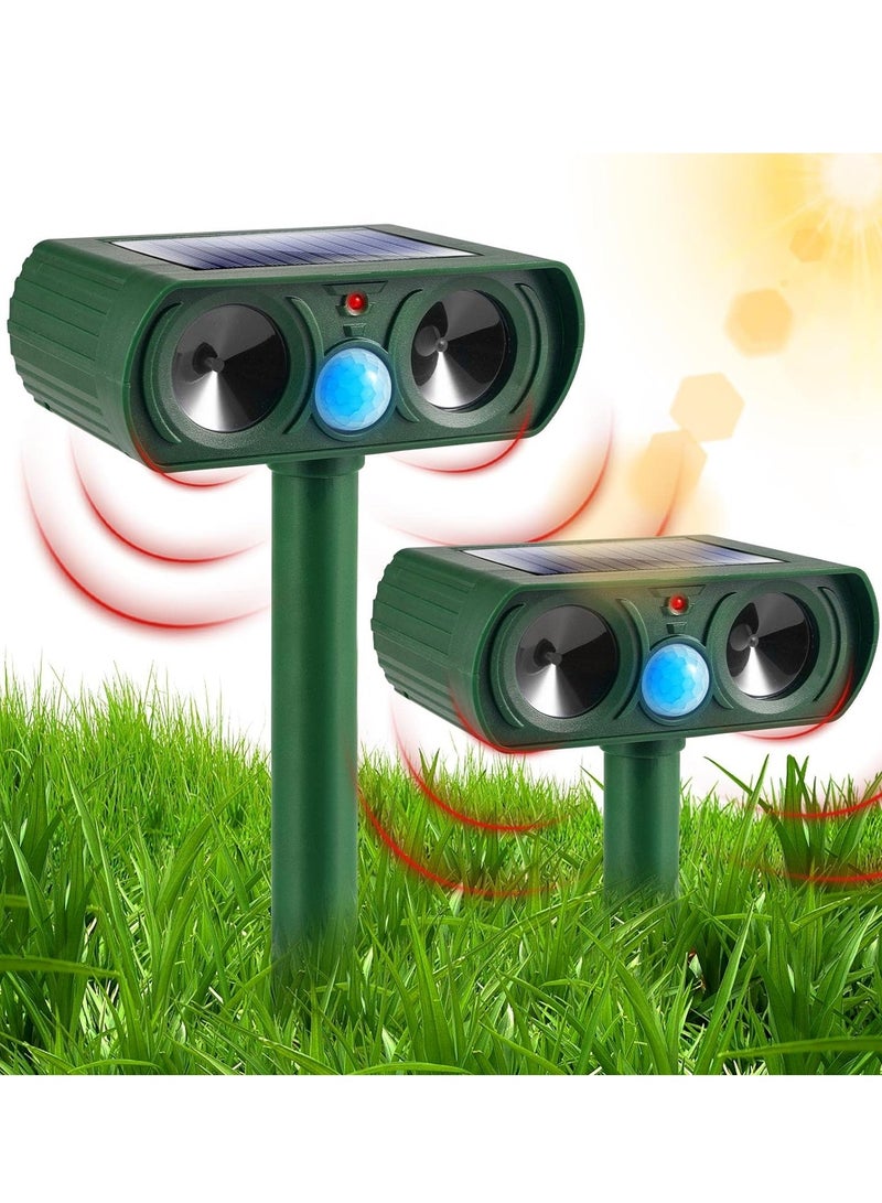 HomarKet 2 Pack Ultrasonic Animal Repellent Outdoor Solar Animal Repeller Waterproof with PIR Sensor & LED Red Lights Animal Deterrent to Keep Deer Bird Cat Dog Mouse Fox Out of Garden Yard  - Image 1