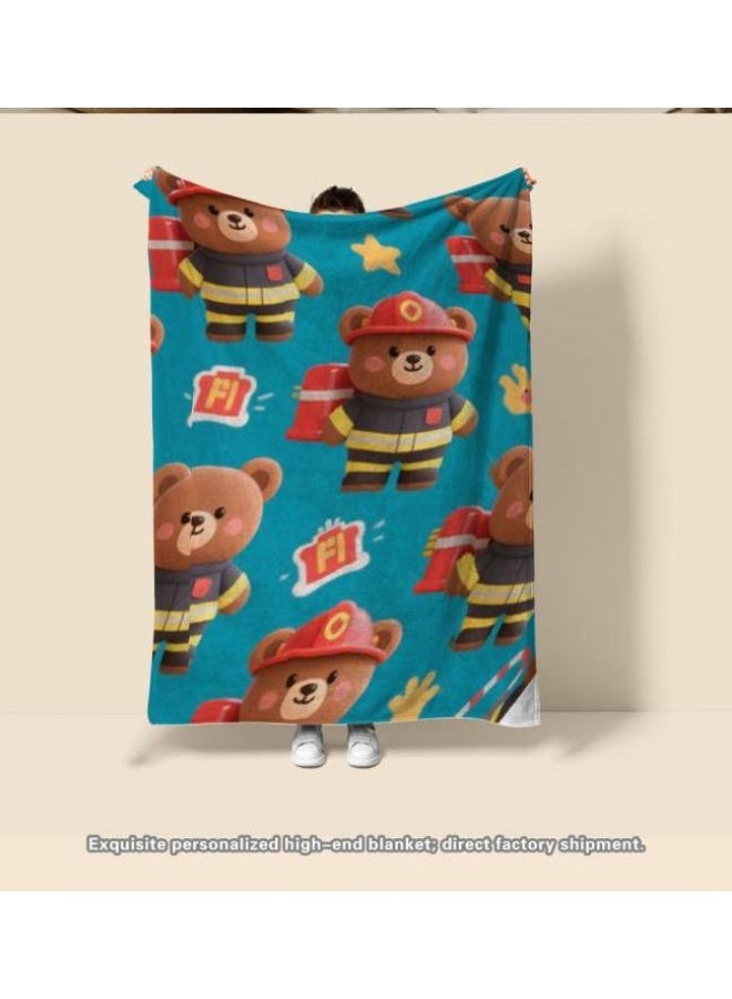 عام بطانية رقيقة من الفانيلا الكرتونية للأطفال أو الطلاب (دافئة ومريحة ومناسبة للنوم والألعاب) 100 سم * 150 سم - 282 - Image 1