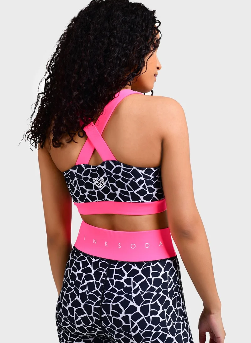 Pink Soda Deco Cross Back Bra