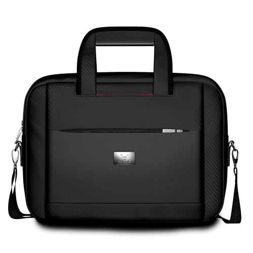 REDHORNS Laptop Bag 15.6 Inch, Water-Resistant Business Messenger Bag with Handle, Padded Laptop Compartment, Zipper Closure, Tablet Handbag for Men & Women - Professional Sling Bag (LPB02A-Black) - Image 1