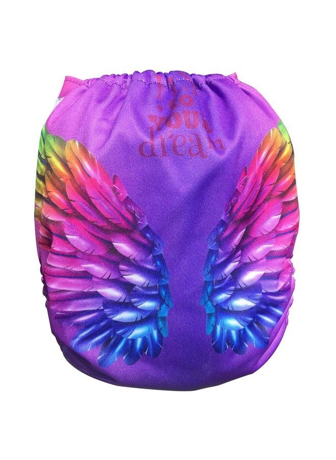 BabyMoon (Set Of 2) 1 Cloth Diaper With 5Layers Charcoal Bamboo Insert) Premium Adjustable Reusable Cloth Diaper (Butterfly)  - Image 3