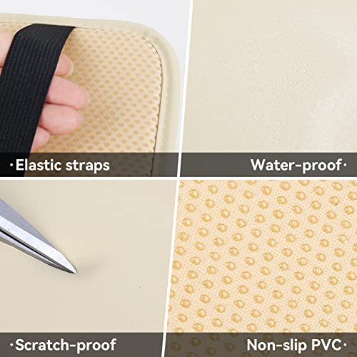 amiss وسادة كونسول السيارة من أميش، غطاء واقي لمساند الذراع من جلد PU، غطاء صندوق مقعد السيارة المقاوم للماء وغير القابل للانزلاق، مناسب لمعظم المركبات، SUV، شاحنة، سيارة (بيج) - Image 3