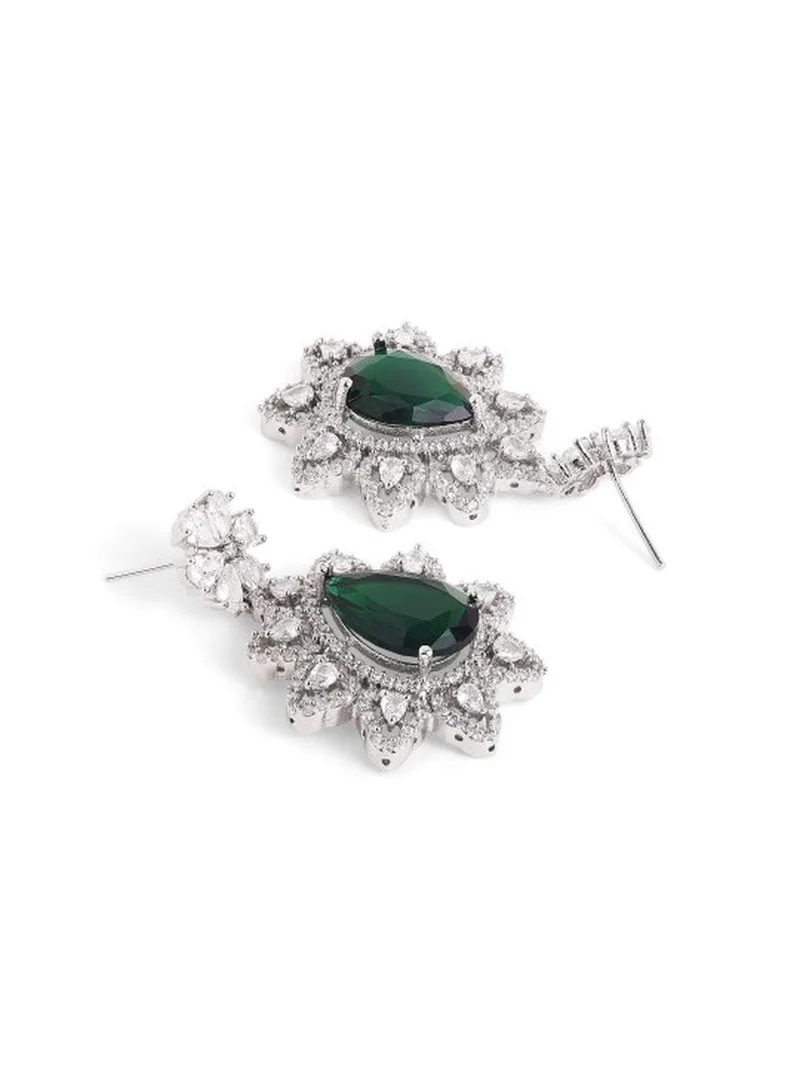Priyaasi Plated AD Studded Contemporary Royal Elegance Drop Earrings