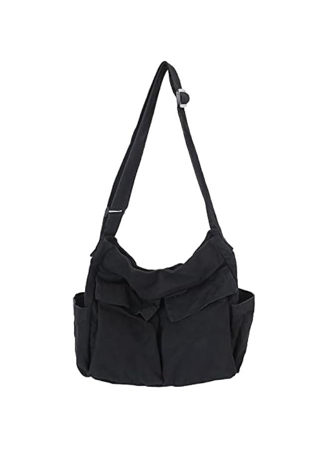 Arabest Canvas Messenger Bag Large Hobo Bag Crossbody Shoulder Bag Tote Bag with Pocket for Women and Men  - Image 1