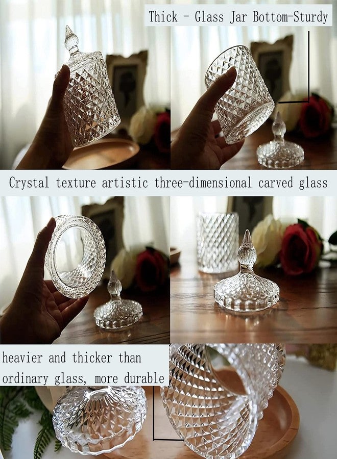 rejomiik 2 Pack Qtip Holder Thick Glass Apothecary Jars with Lid for Bathroom Decor Storage Organizer for Cotton Swabs, Balls, Pads, Floss Picks, Candy, Jewelry, Clear - Image 5