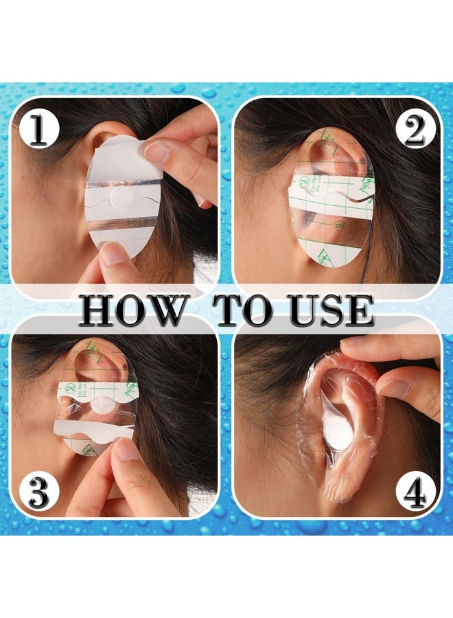 Kingdder 60 Pieces Baby Waterproof Ear Stickers Ear Covers for Swimming Shower Ear Protectors with Ear Plugs for Kids Newborn Disposable Ear Covers for Shower Surfing Snorkeling and Other Water Sports (White) - Image 4