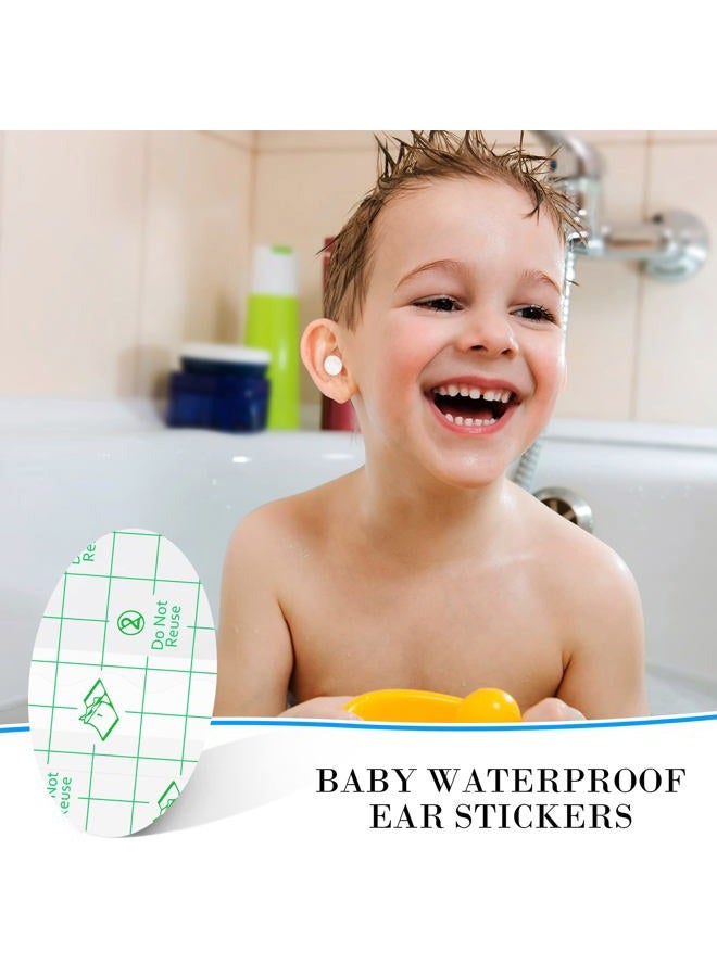 Kingdder 60 Pieces Baby Waterproof Ear Stickers Ear Covers for Swimming Shower Ear Protectors with Ear Plugs for Kids Newborn Disposable Ear Covers for Shower Surfing Snorkeling and Other Water Sports (White) - Image 5