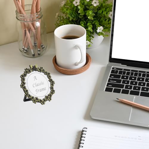 IANFAN 6 Pcs Mini Vintage Picture Frame, One-Inch Size Wallet Picture Frames Tiny Metal Picture Frames Antique Picture Frame for Pictures Paintings Display - Image 4