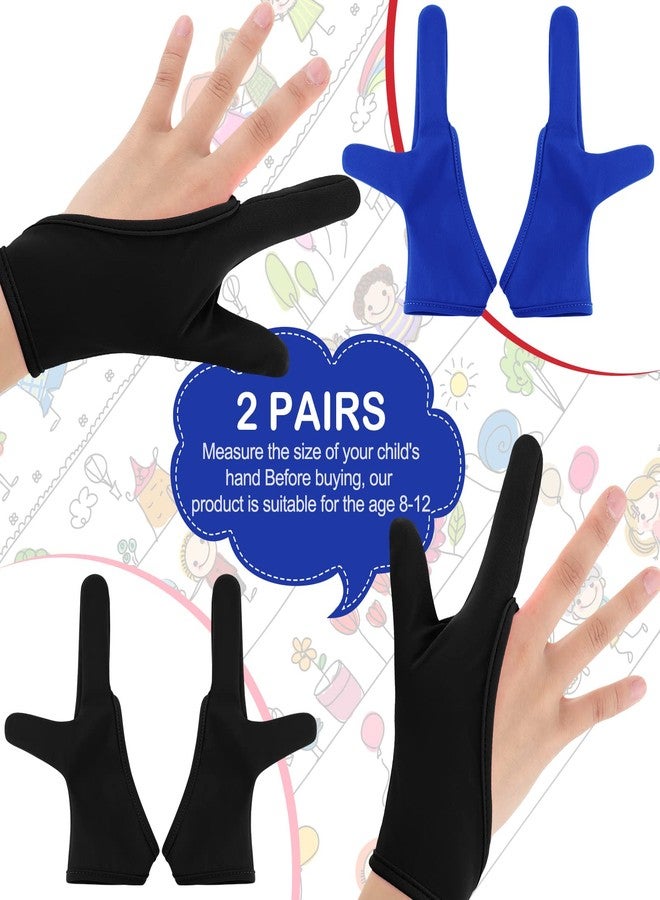 Jiuguva 4 Pcs Thumb Sucking Guard Gloves Kids Stop Thumb Sucking Finger Chewy Breathable Gloves for Ages12+(Black, Blue) - Image 2