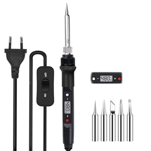 Serplex AC Soldering Iron Kit 80W/220V 200-500°C Temperature Adjustable Soldering Iron With Lcd Digital Display Welding Tool Fast Heating Solder Iron Soldering Kit With 5 Different Soldering Tips - Image 1