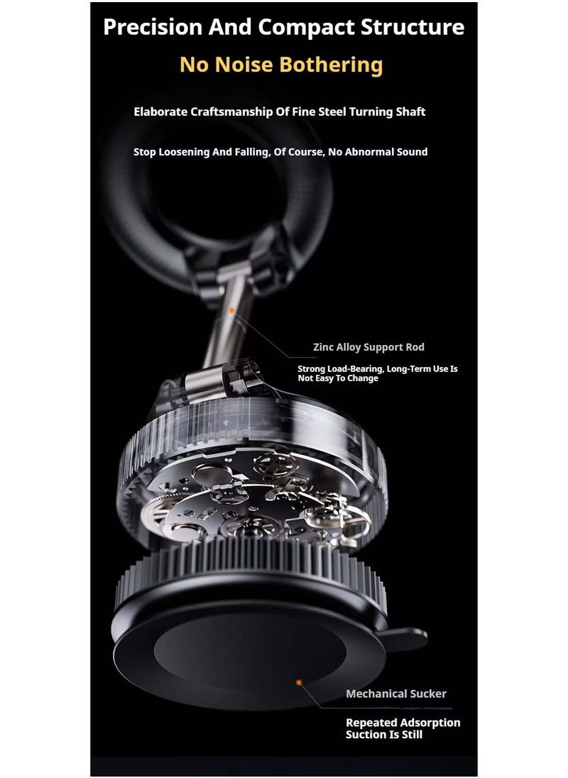 ELTRAZONE Vacuum Suction Magnetic Bracket K007S Phone Mount – 360° Rotation Car Suction Cup Holder, Portable Magnetic Phone Holder – Black, Secure Grip, Adjustable, Strong Hold for All Smartphones, Easy Installation - Image 3