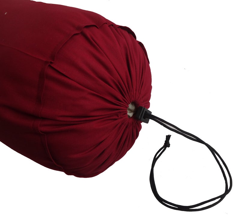 Saffron Burgundy Bolster Cover - Set of 2 Covers - Round Bolster Cover for Sofa Deevan Couch Cotton 9" Diameter x 24" Long (22 cm Diameter x 60 cm Long) Removable Cover - Image 2