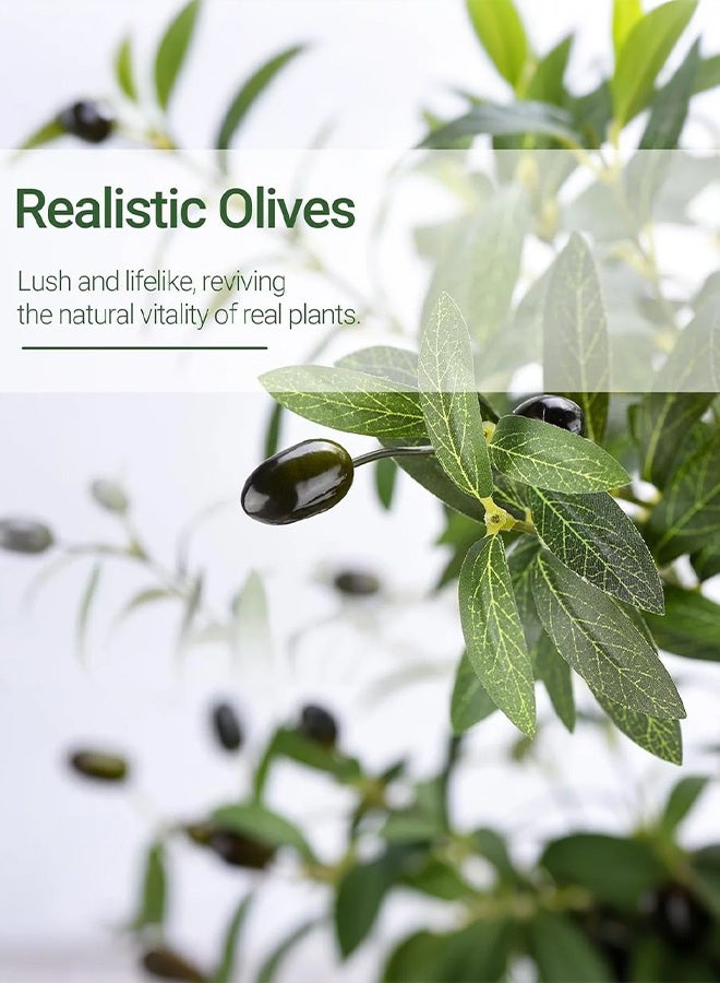 XiuWoo 120cm Artificial Olive Tree with Fruits – Lifelike Faux Greenery for Home & Office Decoration, Indoor/Outdoor Decorative Plant for Living Room, Bedroom, Balcony, and Ramadan Decor - Image 3