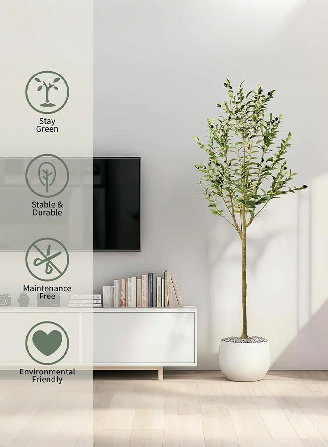 XiuWoo 120cm Artificial Olive Tree with Fruits – Lifelike Faux Greenery for Home & Office Decoration, Indoor/Outdoor Decorative Plant for Living Room, Bedroom, Balcony, and Ramadan Decor - Image 1