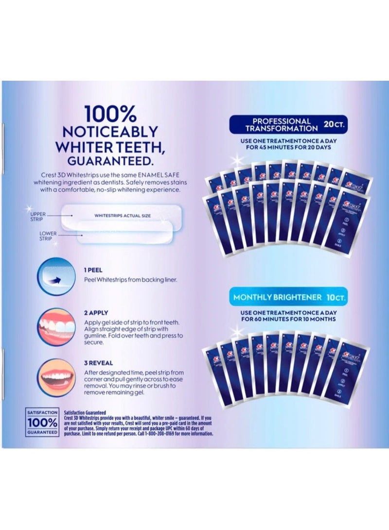 كرست 3D Whitestrips 20 Professional Treatments & 10 Brightening Treatments - Image 2
