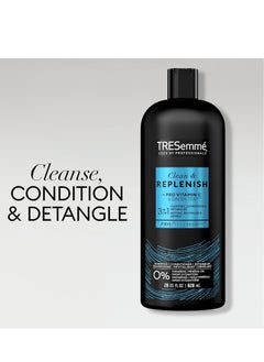 TRESemmé 3-in-1 Shampoo, Conditioner, & Detangler Clean & Replenish Pack of 3 to Cleanse, Condition, & Detangle, with Pro Vitamin C & Green Tea, 28 oz - pzsku/ZC049D46DD588BCCDED5EZ/45/_/1732192768/976676dc-9c8b-4e61-9b8a-931003ebbfce