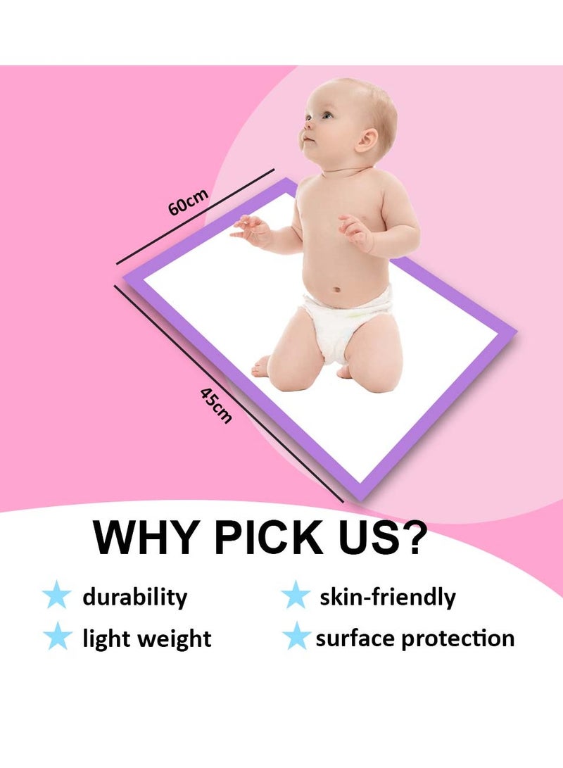 Cute 'n' Cuddle Disposable Changing Mat, 60 Pieces, Lavender - Image 2