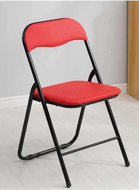 Folding Chair with Padded Seats Multi-functional Portable Chair for Home Dining Office and Outdoor Red
