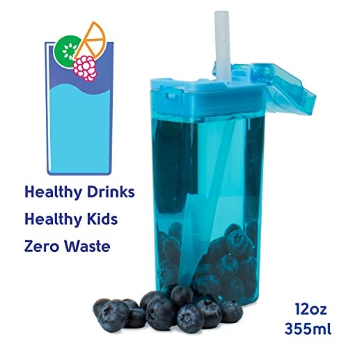 Precidio Design New 2022 Drink in the Box Eco-Friendly Reusable Drink Container, 12oz (Blue) 1012BL - Image 2