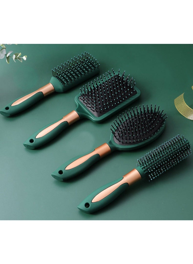 4 Pcs Hair Brush Set,Anti Static Massage Oval Comb,Detangling Brush Round Hair Brush Vent Hair Brush,Flexible Soft Pin Bristles for Long Thick Curly Wavy Dry Damaged Hair - Image 1
