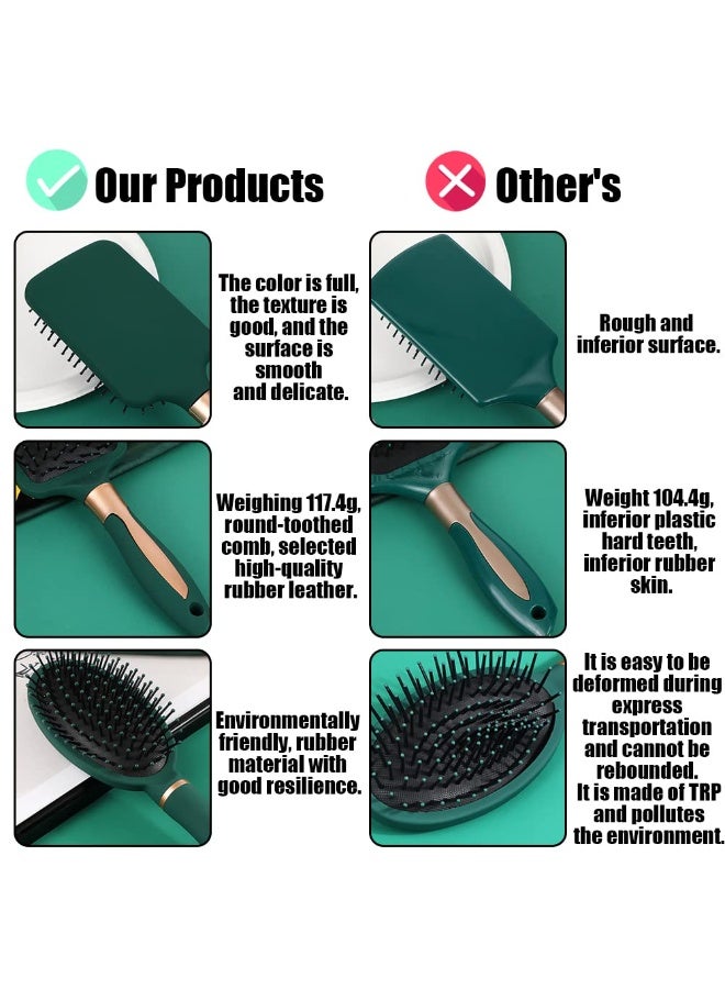 4 Pcs Hair Brush Set,Anti Static Massage Oval Comb,Detangling Brush Round Hair Brush Vent Hair Brush,Flexible Soft Pin Bristles for Long Thick Curly Wavy Dry Damaged Hair - Image 2