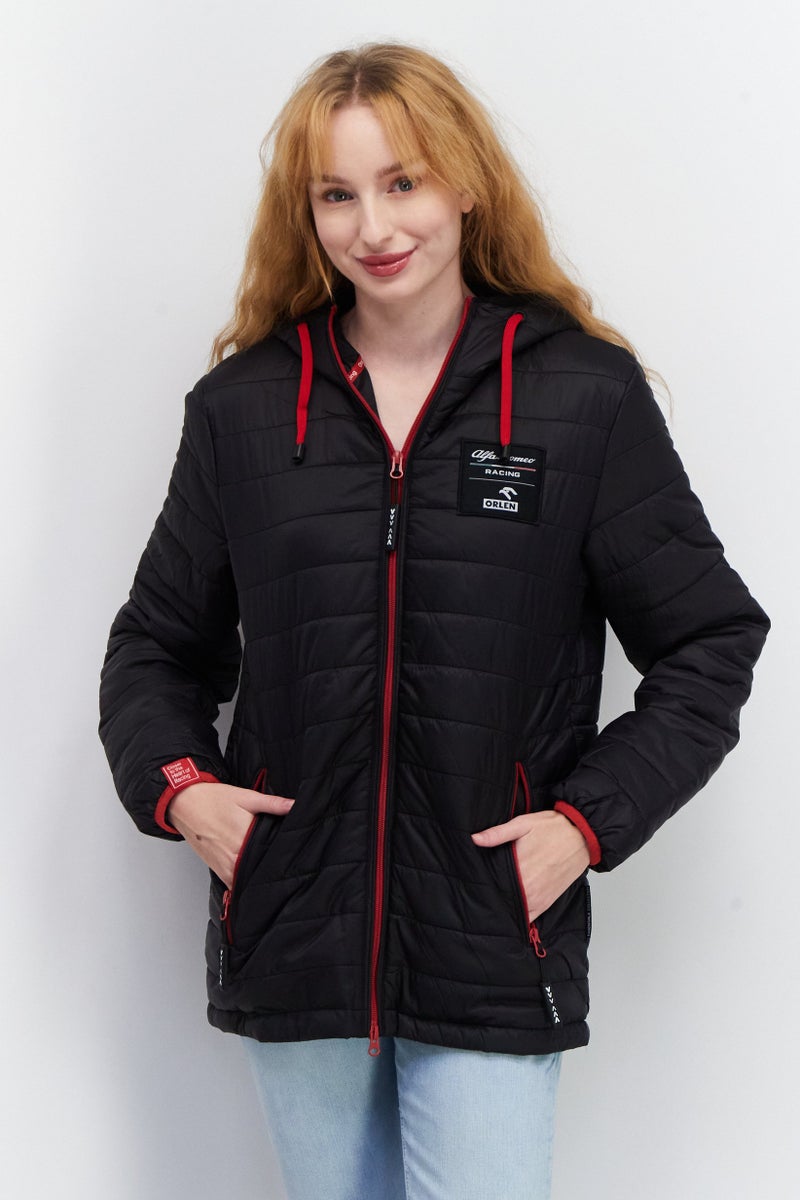 Alfa Romeo Women Full Zip Long Sleeves Windbreaker Jacket, Black - Image 1