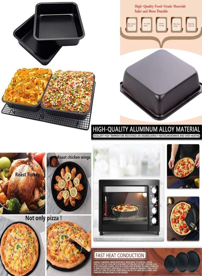Marhaba Traders 22cm Non-Stick Heart and Square loaf/Bread/Cake Moulds Along with 23 cm Pizza pan Tray, Baking Tool Mold Set of 3 - Image 3