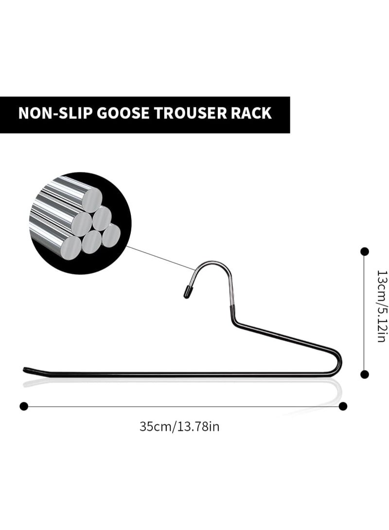 Golden Strong and Durable Space Saving Open Ended Pant Hanger, Anti-Rust Chrome Metal Slack Jean Trousers Hangers with Non-Slip Rubber Coating (Pack of 50) - Image 3