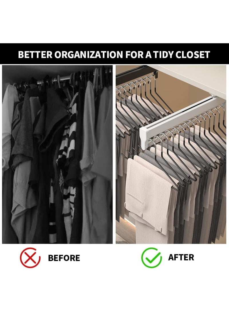 Golden Strong and Durable Space Saving Open Ended Pant Hanger, Anti-Rust Chrome Metal Slack Jean Trousers Hangers with Non-Slip Rubber Coating (Pack of 50) - Image 5