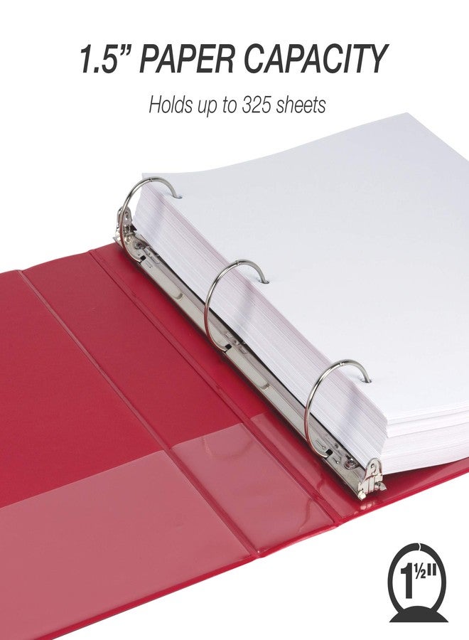 Samsill 1.5 Inch 3 Ring Binders, Economy Round Ring, Clear View Cover, 325 Sheet Capacity - for School, Home, Office - Assorted, 4 Pack - Image 3