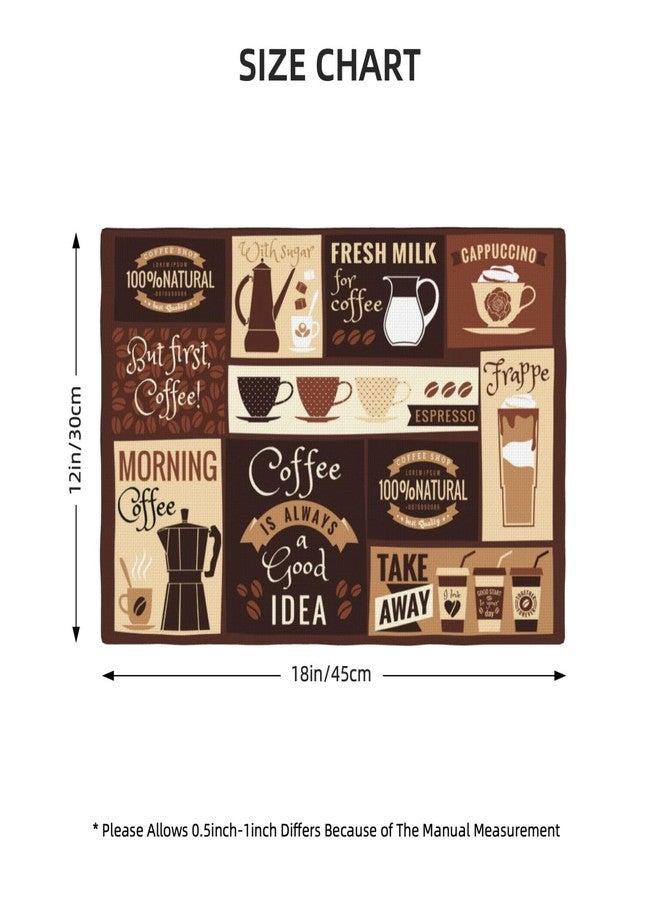 SENRUEGT Coffee Table Placemats Set, Hot Mocha Latte Milk Typography on Scribble Backdrop, Set for Dining Table Decor 4 PCS, Cafe-2 - Image 2