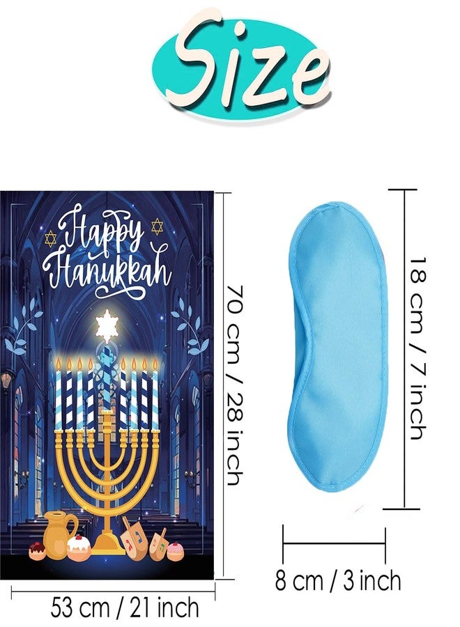 Roscid Hanukkah Games Pin The Star On The Menorah Chanukah Party Pin The Star Games Chanukah Activities Holiday Plays 2 Eyemasks 24 Stickers for Birthday Travel Road Trip - Image 4