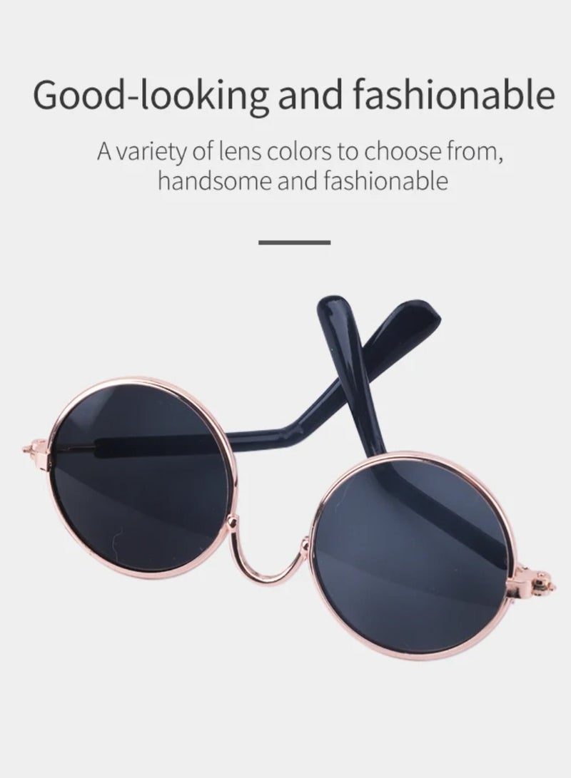 A.M Cat Dog Sunglasses Funny Pet Glasses Round Metal Cat Classic Retro Sunglasses Pet Hippie Cute Dog Cat Cosplay Party Costume Photo Props - Image 4