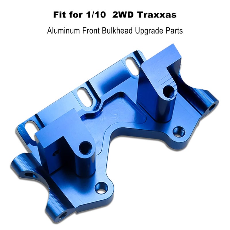 GUZIKO Aluminum Front Bulkhead Upgrade Parts Fits for Traxxas Slash 2WD Rustler Stampede Bandit Replacement 2530 2530A Blue-Anodized - Image 2