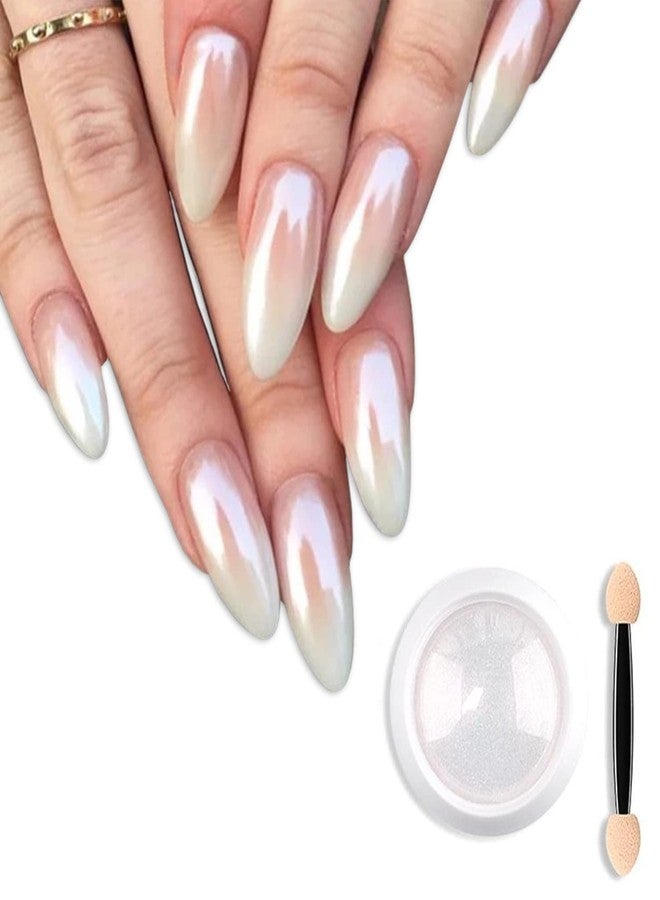bolt bee Magic White Pearl Chrome Nail Powder Nails Art Powder Holographic Ice Transparent Aurora - Image 2