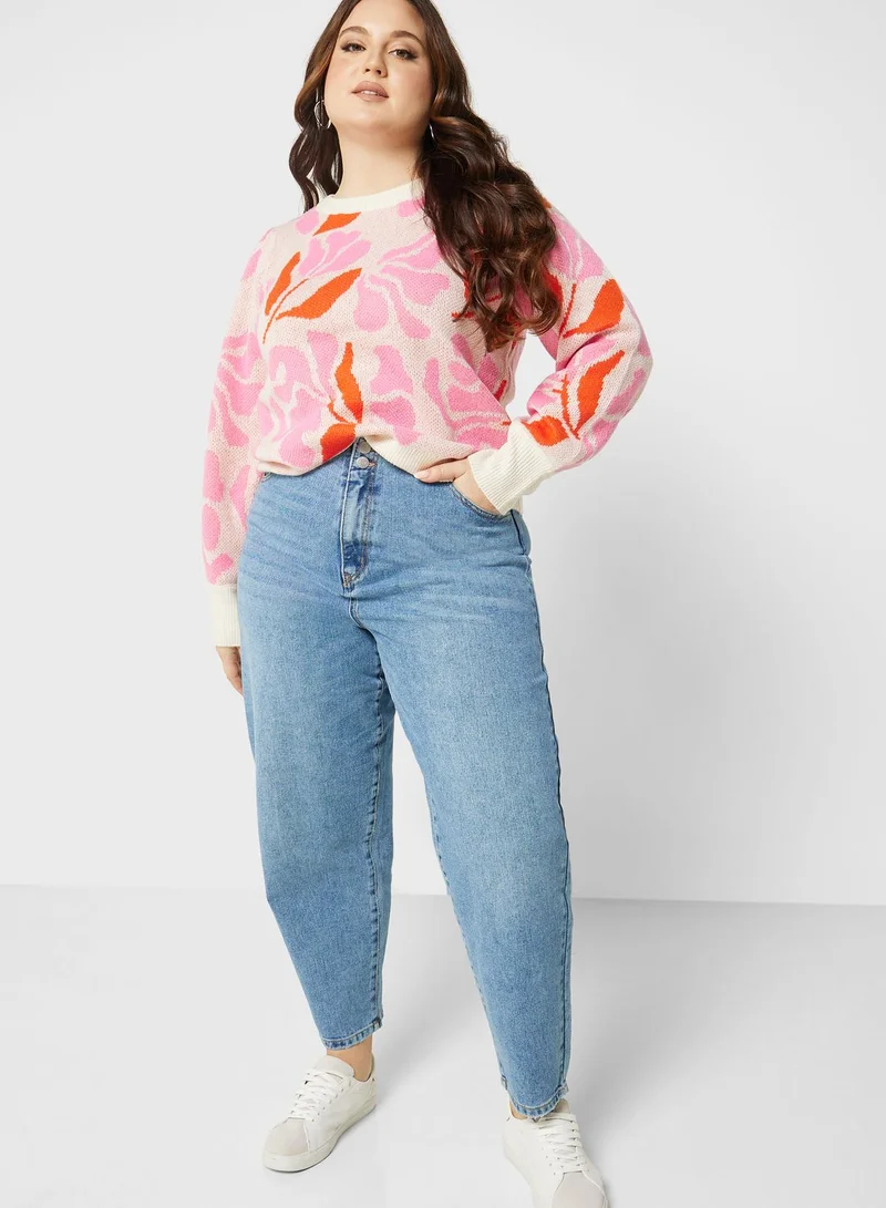 Vero Moda Curve Vmida Hr Barrel Cutline Jean Gu376 Curve
