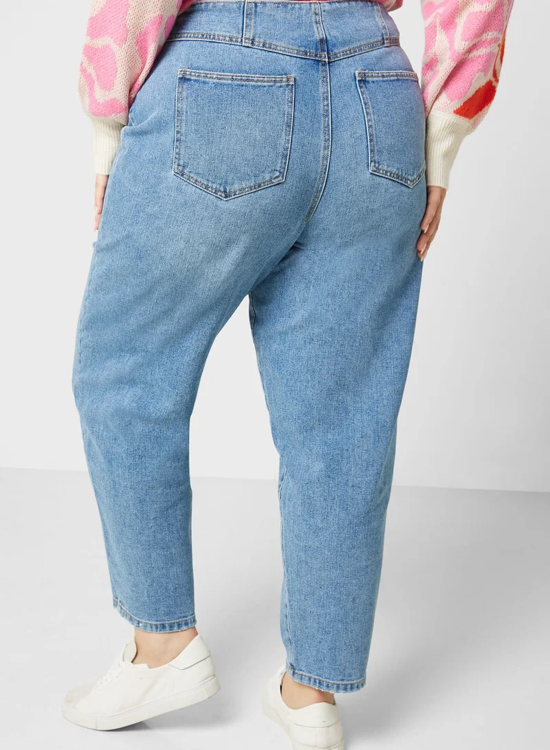 Vero Moda Curve Vmida Hr Barrel Cutline Jean Gu376 Curve