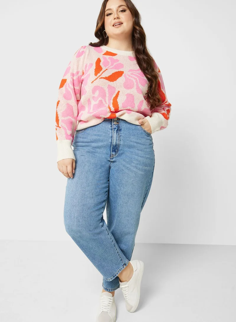 Vero Moda Curve Vmida Hr Barrel Cutline Jean Gu376 Curve
