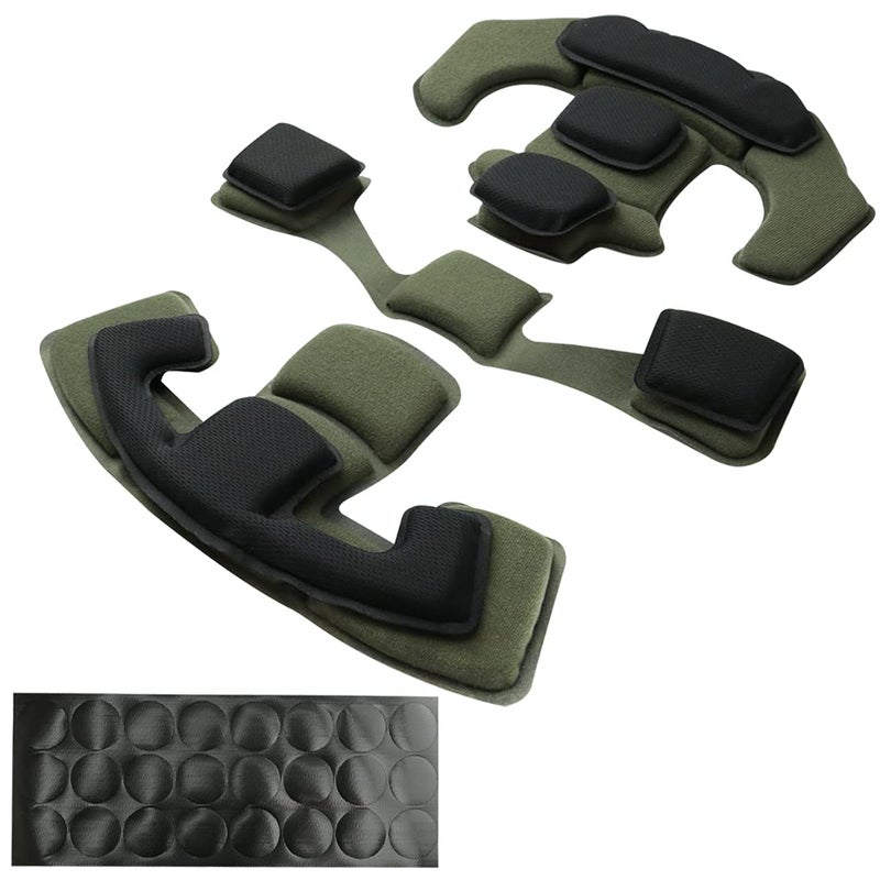 Generic Yzpacc Tactical Helmet Pads,Universal Replacement EX Helmet Internal Memory Foam Pad Protective Mat for ACH MICH Team Wendy FMA EXF Helmet (Black&Green)  - Image 1