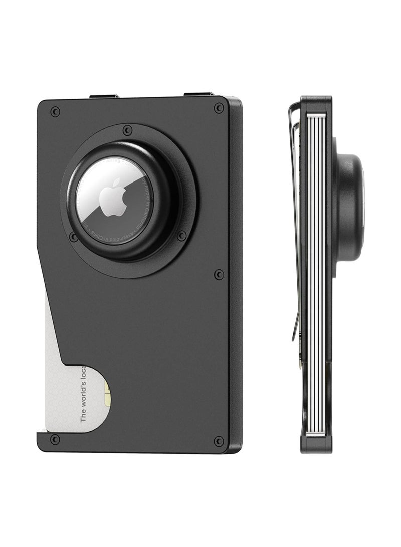 KASTWAVE Wallet for AirTag with Holder - Slim Aluminum Metal Money Clip Wallets, RFID Blocking Card Wallet, Minimalist Wallet for Men  - Image 1
