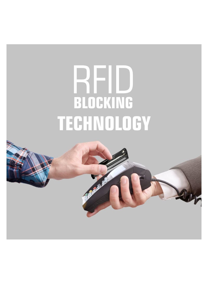 محفظة لـ AirTag مع حامل - محافظ رفيعة بمشبك نقود معدني من الألومنيوم، محفظة بطاقات حجب RFID، محفظة بسيطة للرجال